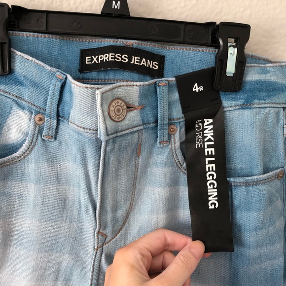 NWT Express Contrast Panel Destroyed Ankle Legging - Picture 3 of 8